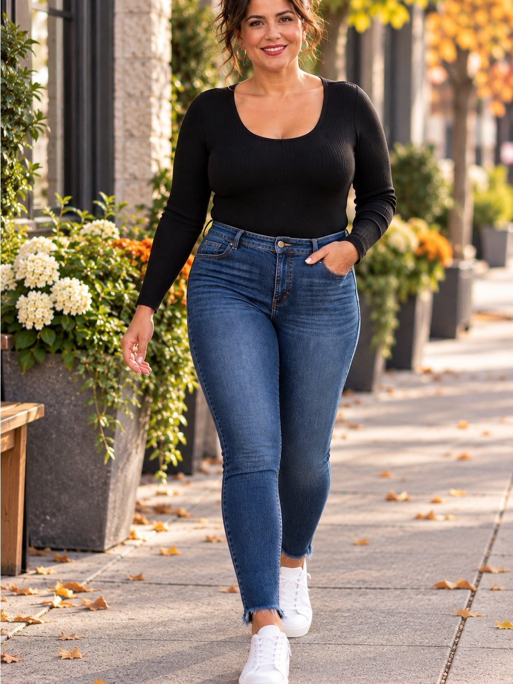 Lane Bryant Size 18 Skinny Ankle Jeans Dark Wash Raw Hem